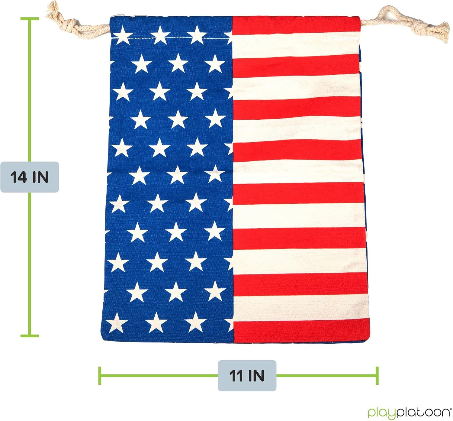 Play Platoon Cornhole Bag Holder – Tote Bag for Carrying Corn Hole Bean Bags(8  Flag String)