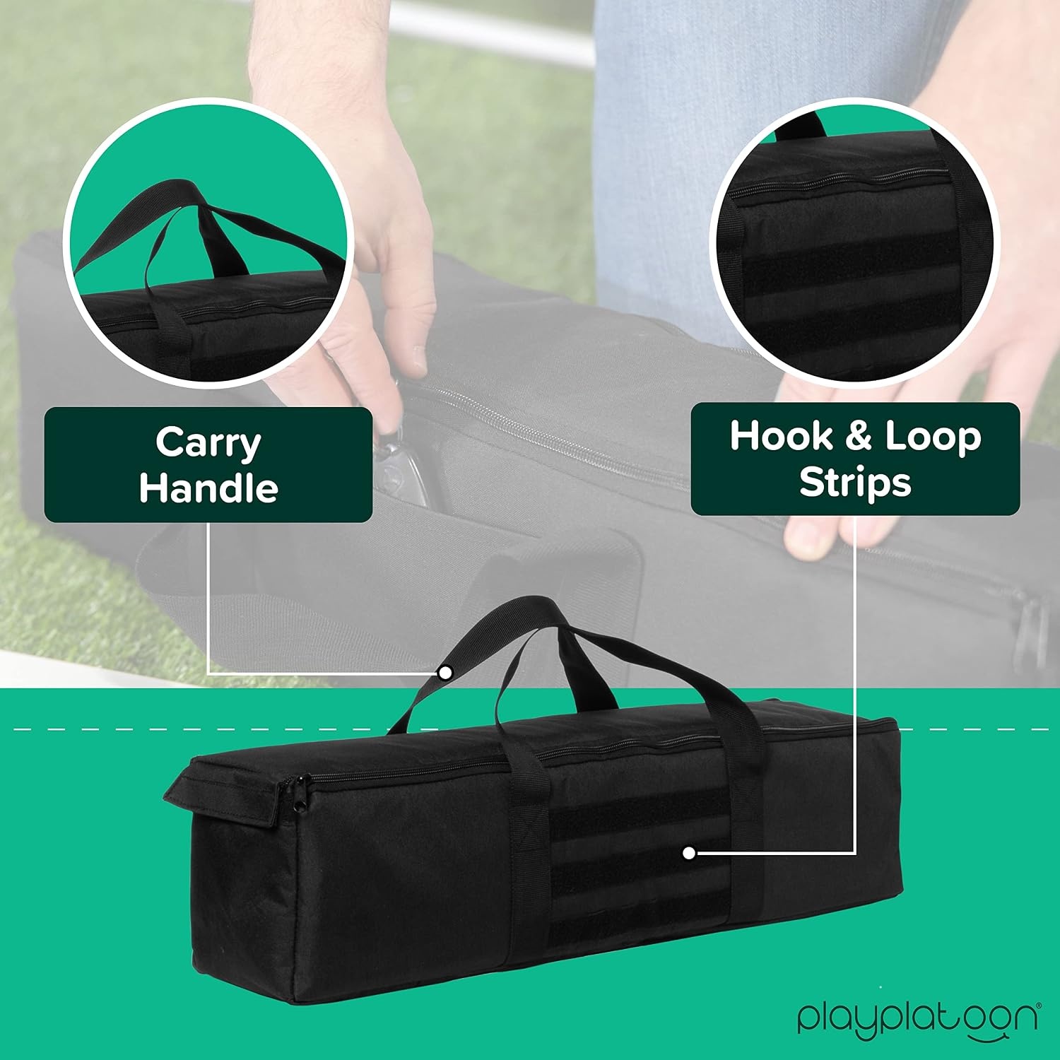 Play Platoon Cornhole Bag Carrying Bag, with 4 Separation Pouches, Black(Duffel) - view 3