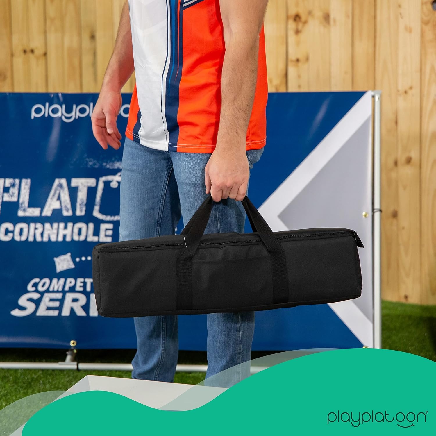 Play Platoon Cornhole Bag Carrying Bag, with 4 Separation Pouches, Black(Duffel) - view 5