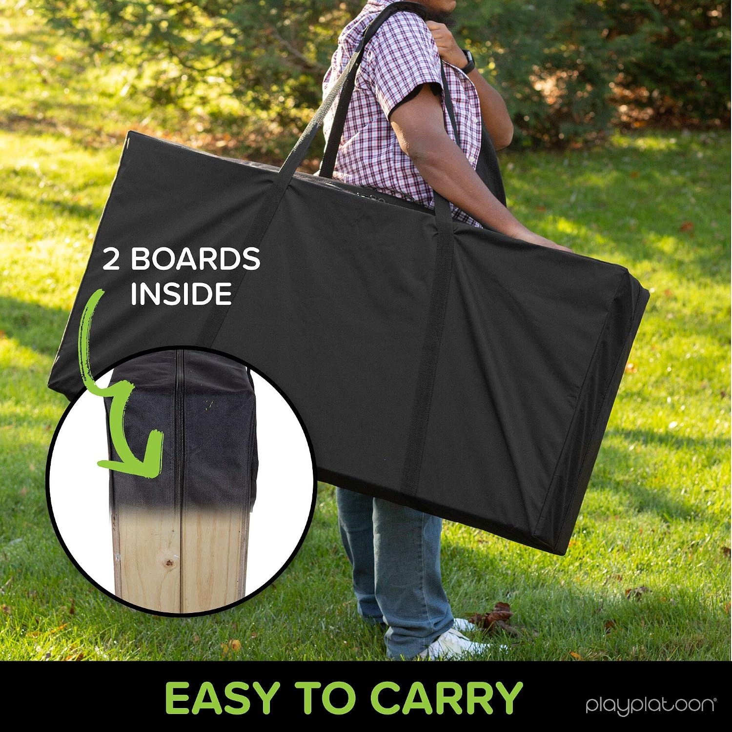 Play Platoon Cornhole Board Carrying Case – Regulation or Tailgate Size Corn Hole Boards Storage Bag is a Proud American Veteran Owned Brand - view 2