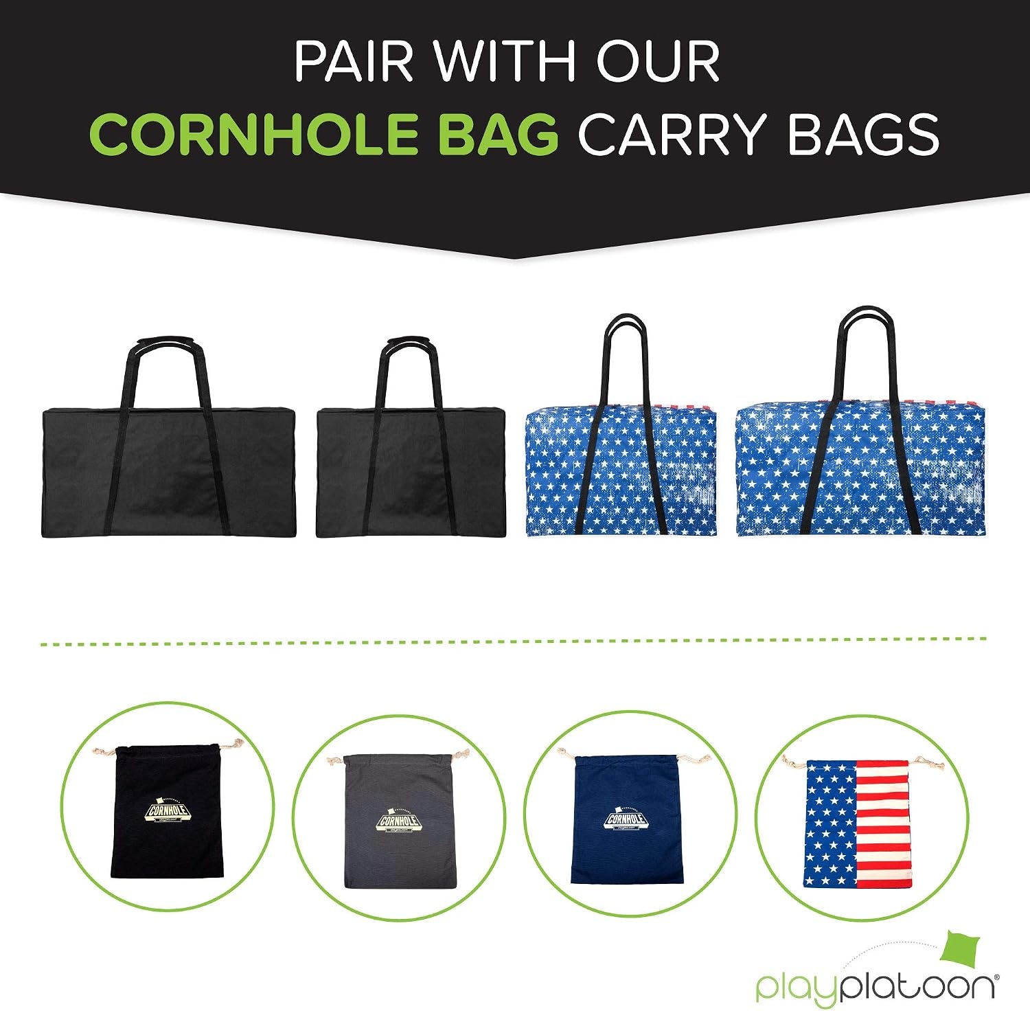 Play Platoon Cornhole Board Carrying Case – Regulation or Tailgate Size Corn Hole Boards Storage Bag is a Proud American Veteran Owned Brand - view 6