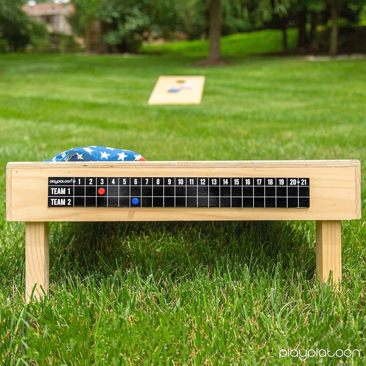 Play Platoon Cornhole Metal Scoreboard with Magnetic Score Keepers for Corn Hole Boards(Two Scoreboards – Black) - view 3