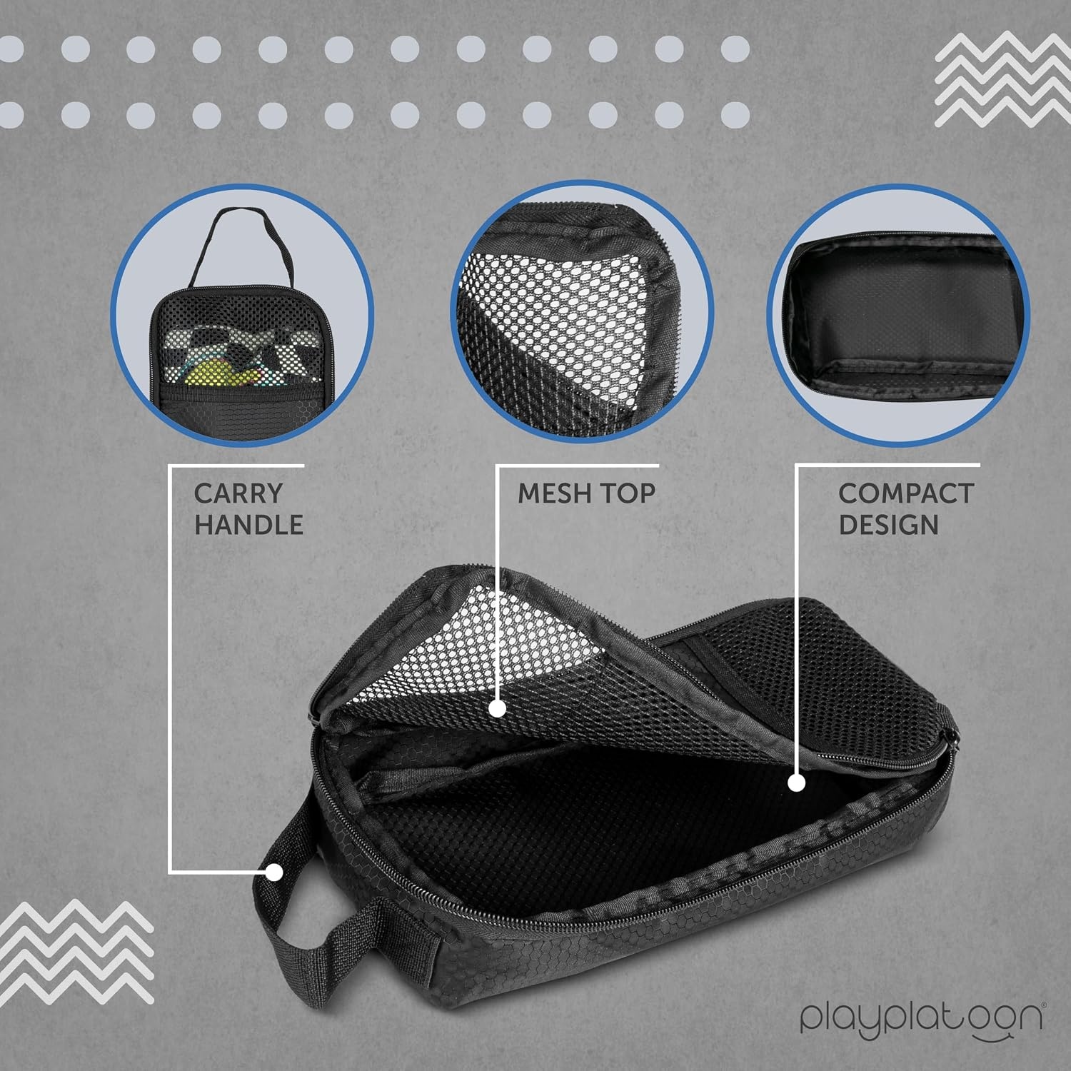Play Platoon Cornhole Bag Carrying Bag, with 4 Separation Pouches, Black(Long) - view 4