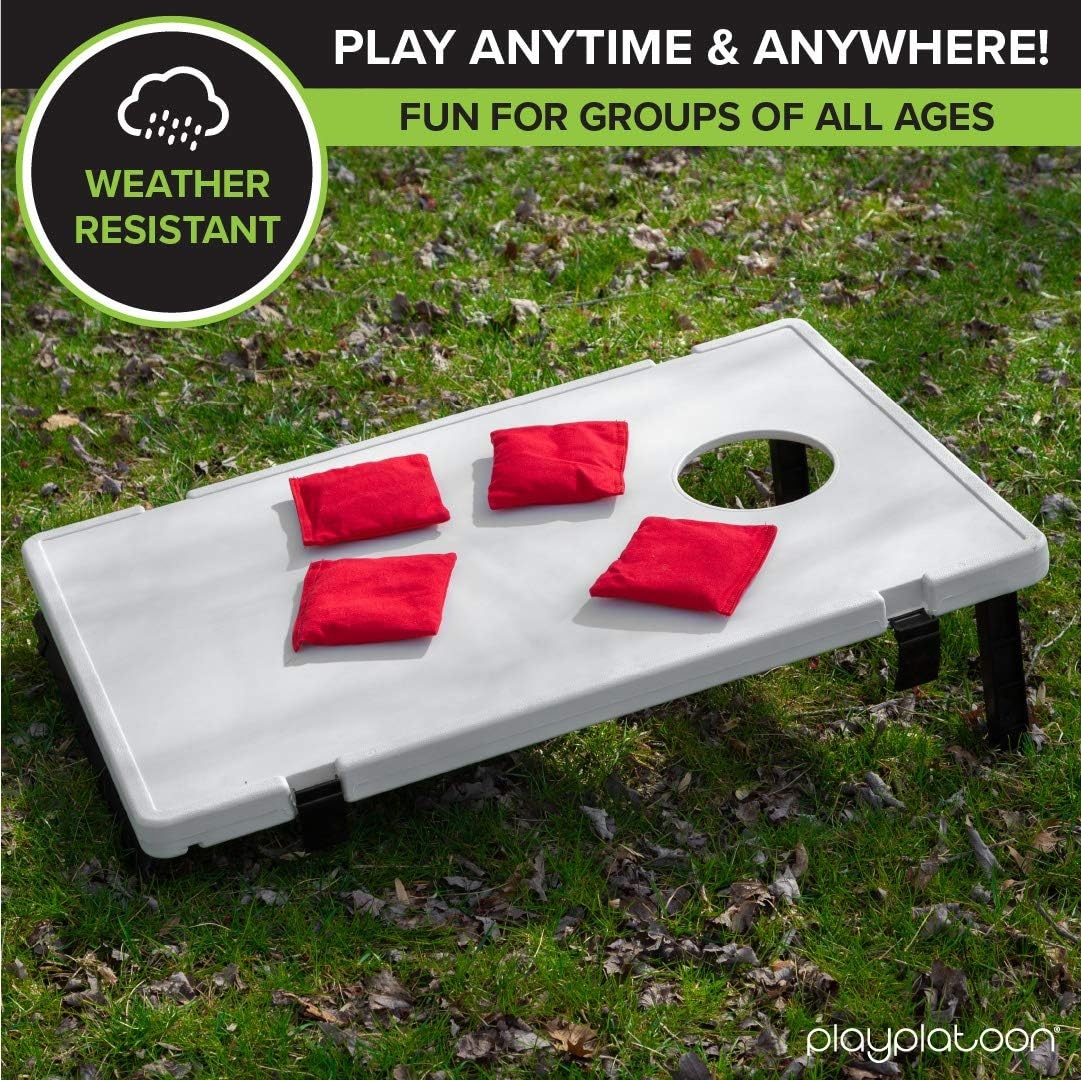 Play Platoon All Weather Cornhole Set with Two Portable Plastic Cornhole Boards and 8 Bean Bags(All Weather Board) - view 2