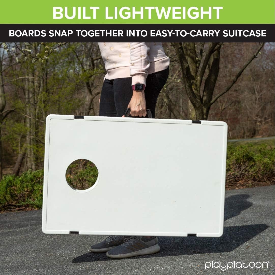 Play Platoon All Weather Cornhole Set with Two Portable Plastic Cornhole Boards and 8 Bean Bags(All Weather Board) - view 3