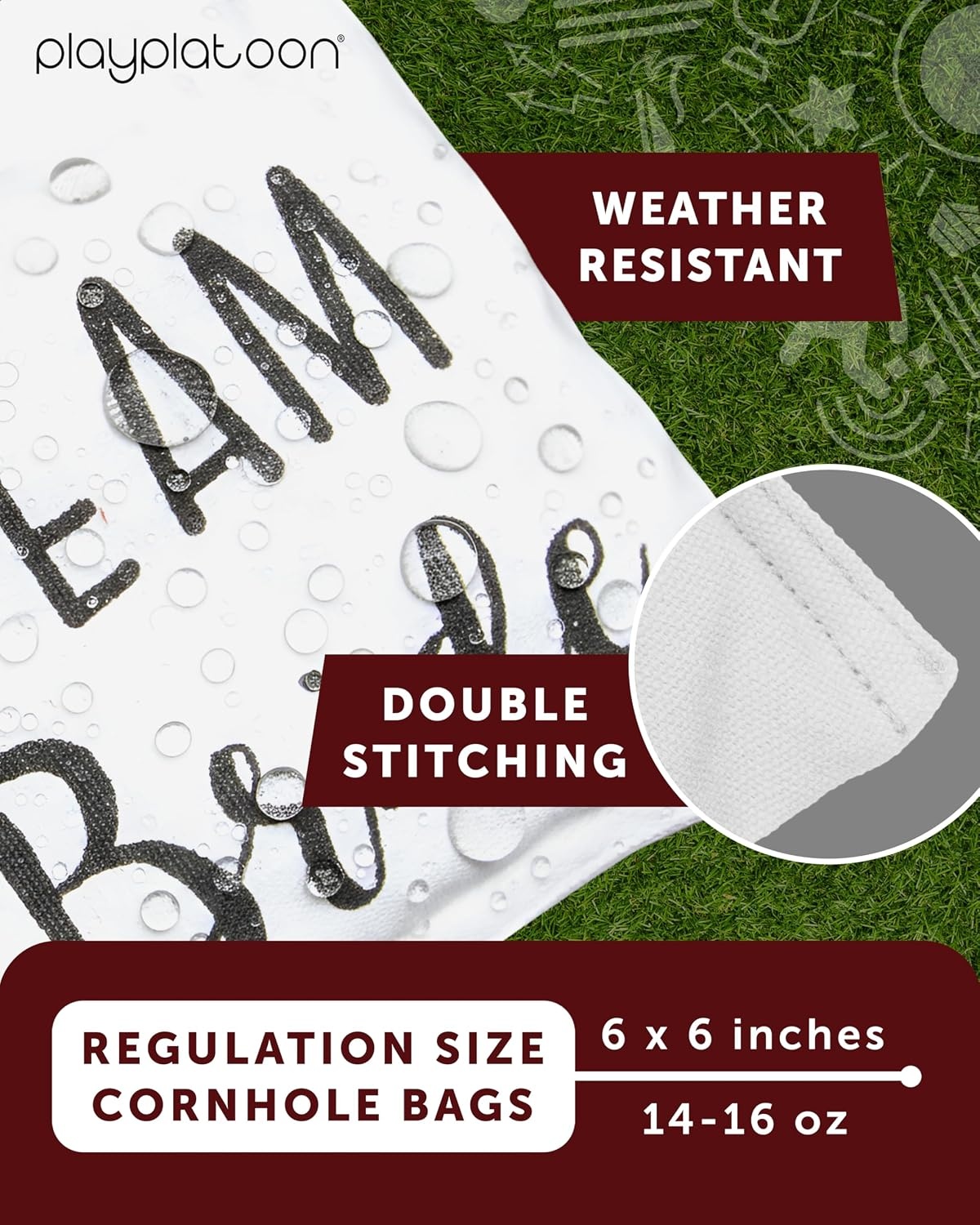 Weather Resistant Cornhole Bean Bags Set of 8 – Regulation Size & Weight -Wedding Theme Corn Hole Bags(Wedding – Bride & Groom) - view 2