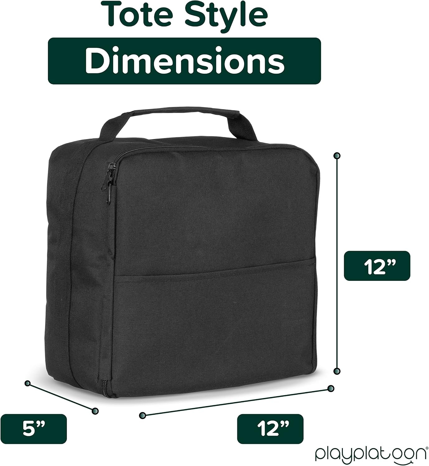 Play Platoon Cornhole Bag Carrying Bag, with 4 Separation Pouches, Black(Tote)