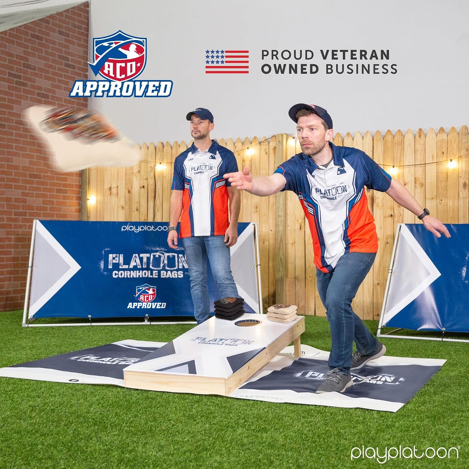 Play Platoon Cornhole Bags Set of 8 Regulation Professional Corn Hole Bean Bags ACO Approved, Competition Weight, Slick and Stick(Tan/Black Tiger & Snake) - view 3