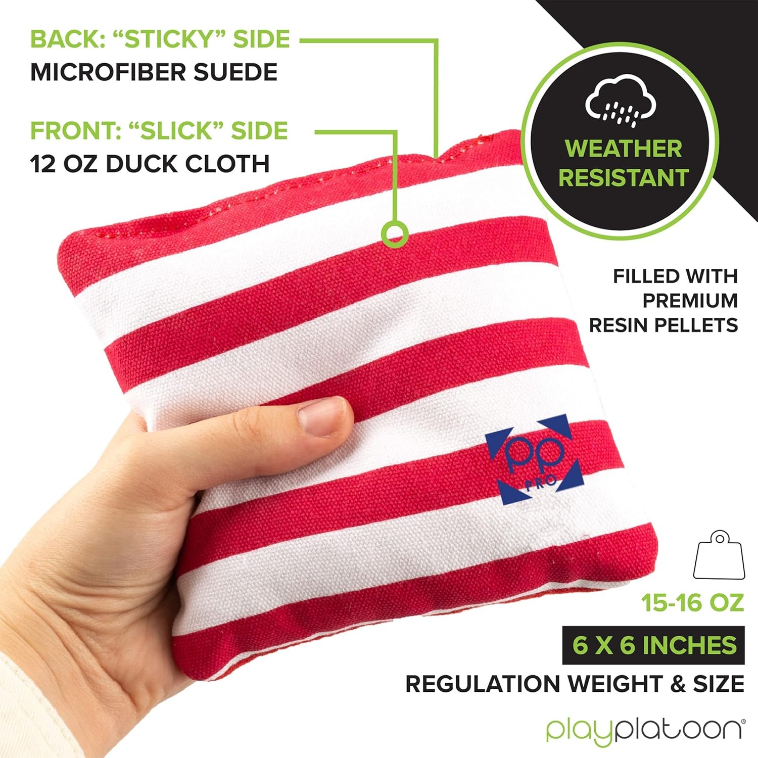 Professional Cornhole Bags – Set of 8 Regulation All Weather Double Sided – Sticky Side/Slick Side Bean Bags for Pro Corn Hole Game(Betsy Ross Vintage American Flag)
