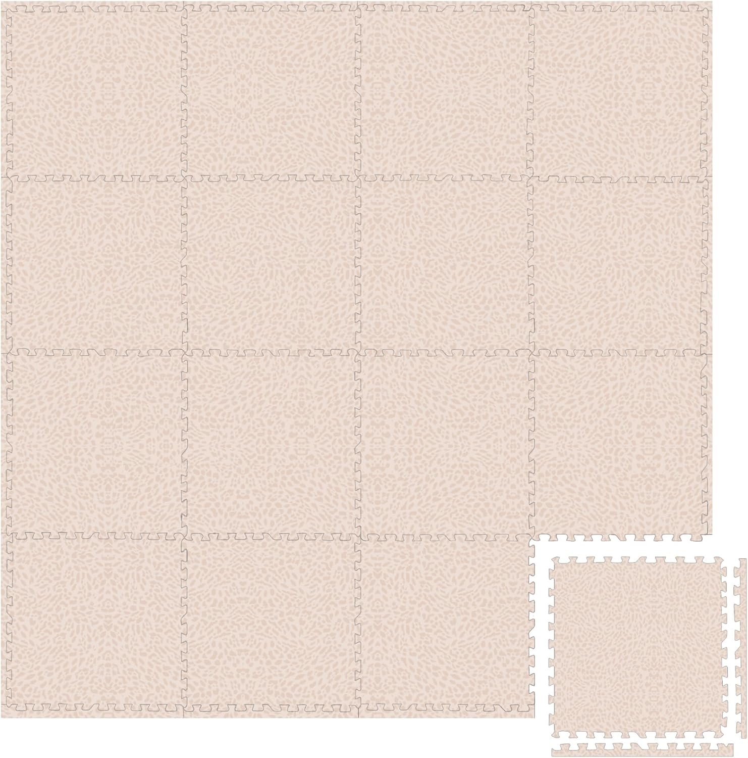 Play Platoon Non-Toxic Extra-Thick Children’s Play Mat, 9 Tiles – 72 x 72 inch Comfortable Cushiony Foam Floor Puzzle Mat for Kids & Toddlers with 24 x 24 inch Tiles – Black/White(Savanna) - view 8