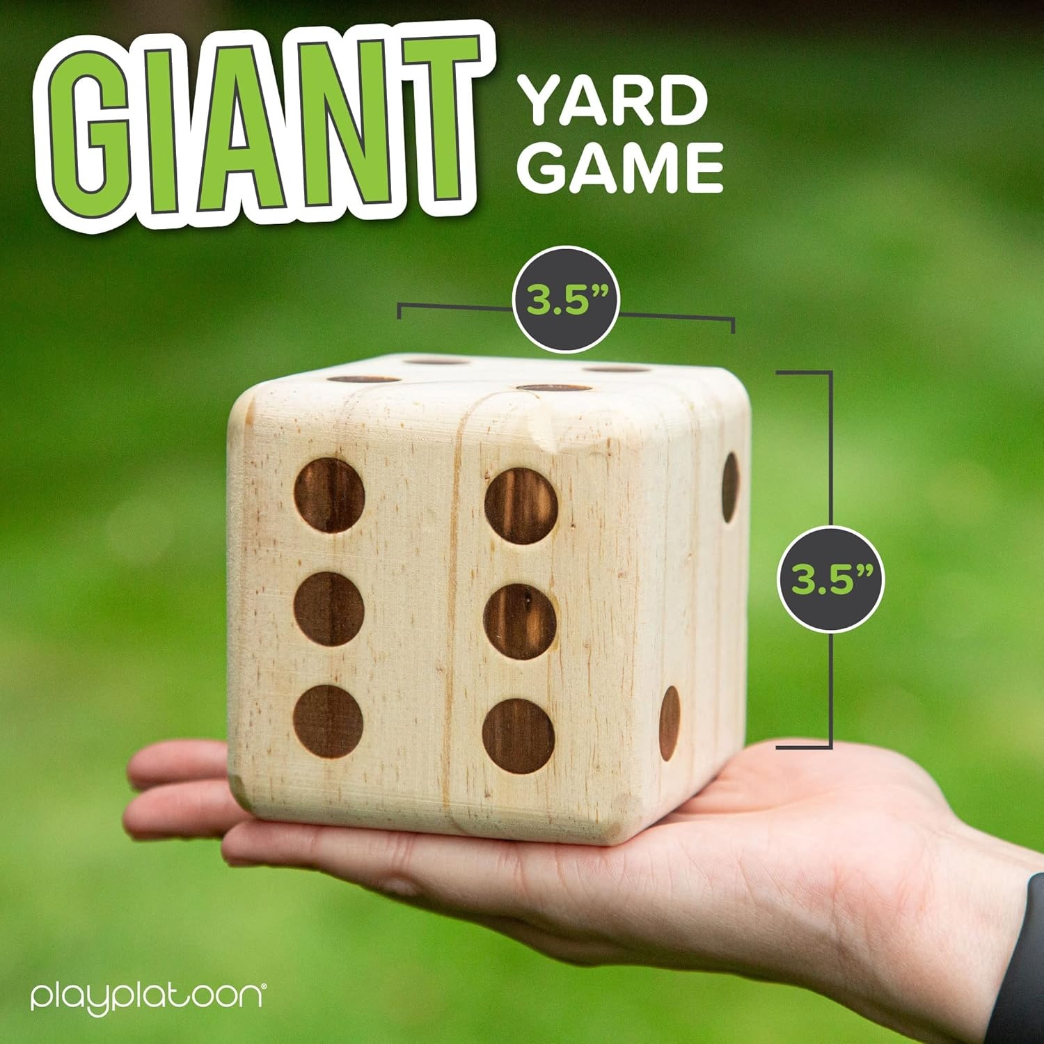 Play Platoon Lawn Dice – Giant Wooden Yard Dice Game for Playing Endless Outdoor Games(Wood)