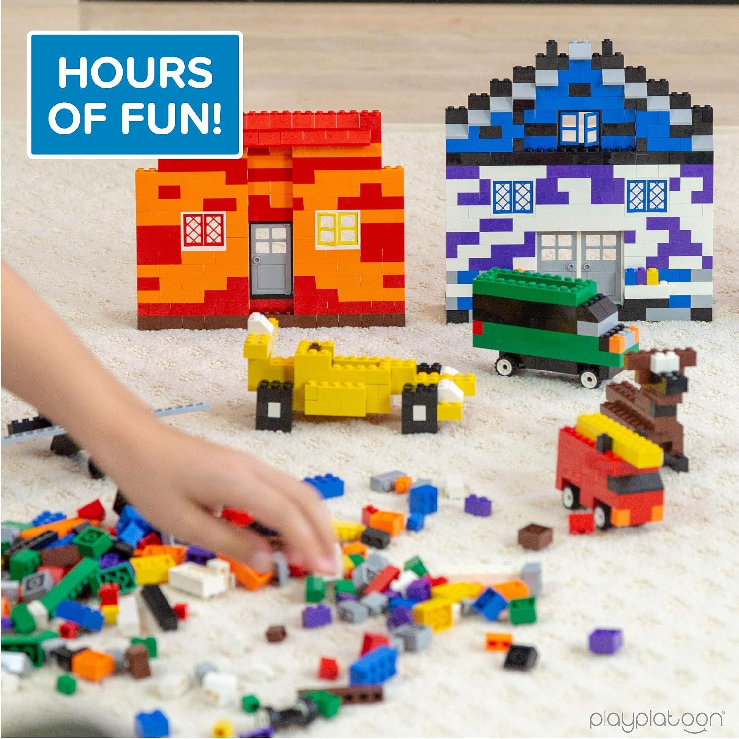 Play Platoon 404 Piece Jungle Building Bricks Kit- Botanical Forest Building Block Compatible with Major Brand Accessories Set with Plants, Trees, Bushes, Trees, Flowers. Forest Scenery(Windows  Doors  & Roof Tops – 400 Pieces) - view 4