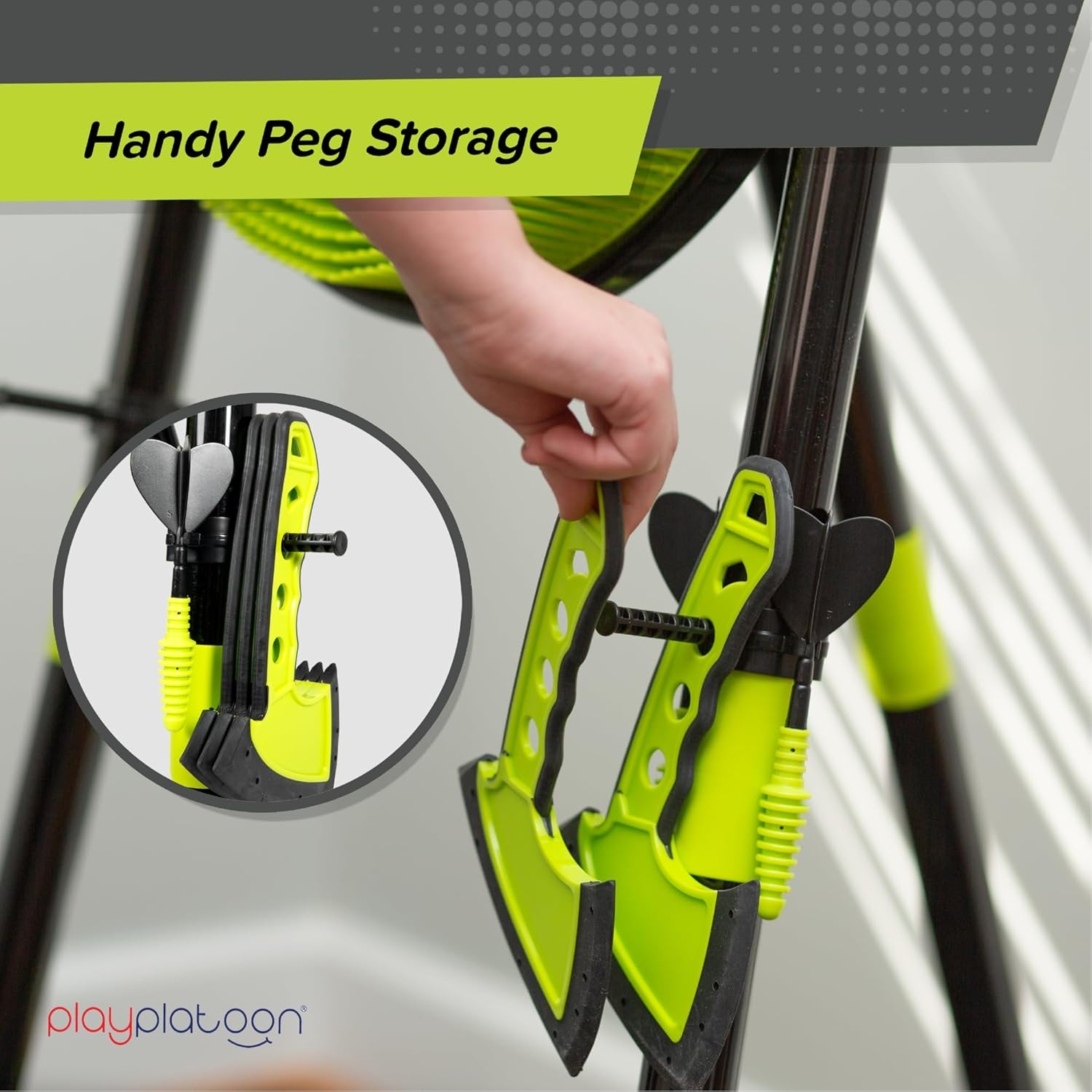 Play Platoon Kids Axe Throwing Game for Backyard, Ax Throwing Game Set for Adults and Kids – 3 Plastic Toy Hatchets, Ninja Stars, and Darts, Bristle Dart Board Indoor Outdoor Fun - view 3