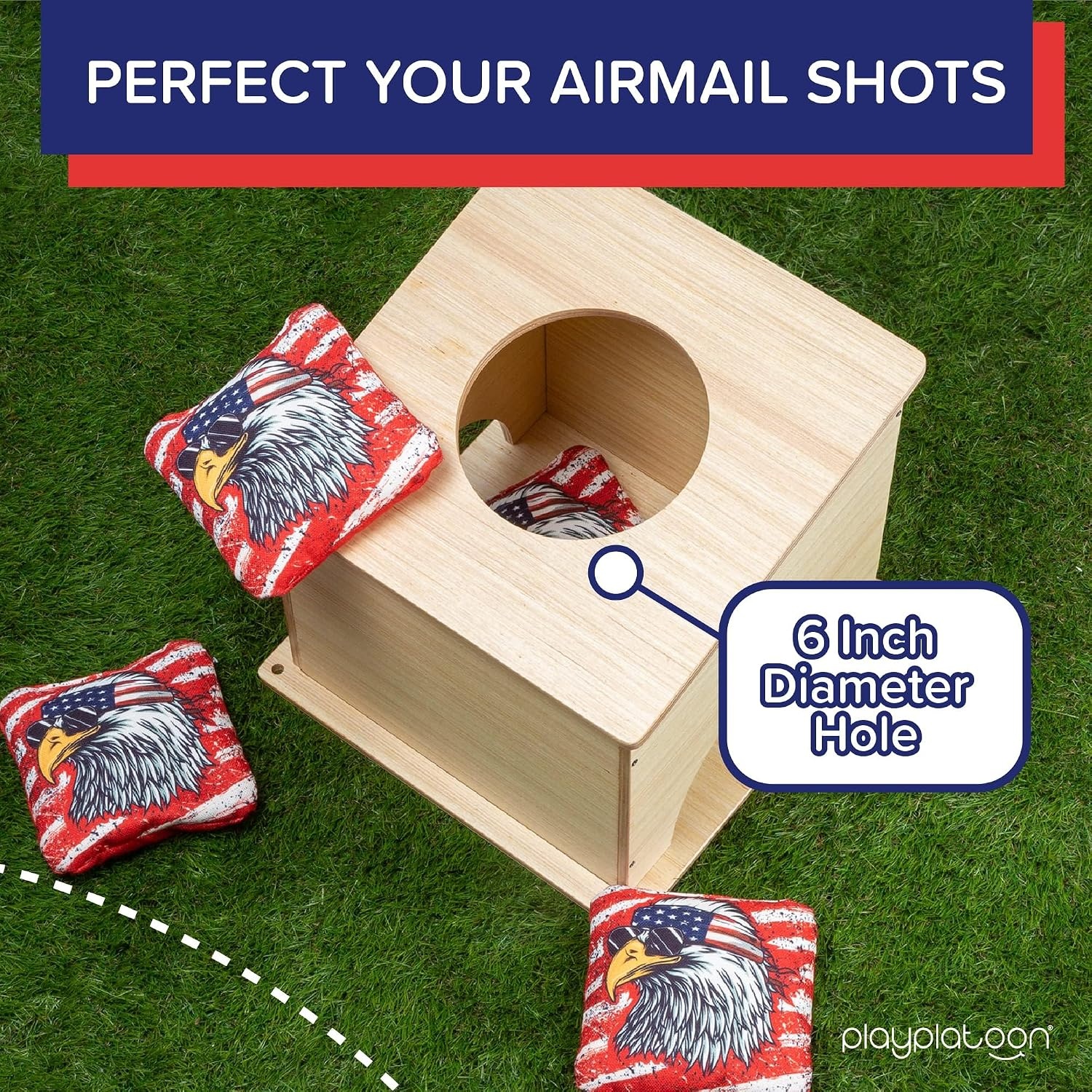 Play Platoon Cornhole Airmail Box – Set of 2 – Perfect for Practice – Competitive Cornhole Player Bag Toss Training, Prepare for Professional Games – Board only, Bags not Included(2 Pack – Competition) - view 2