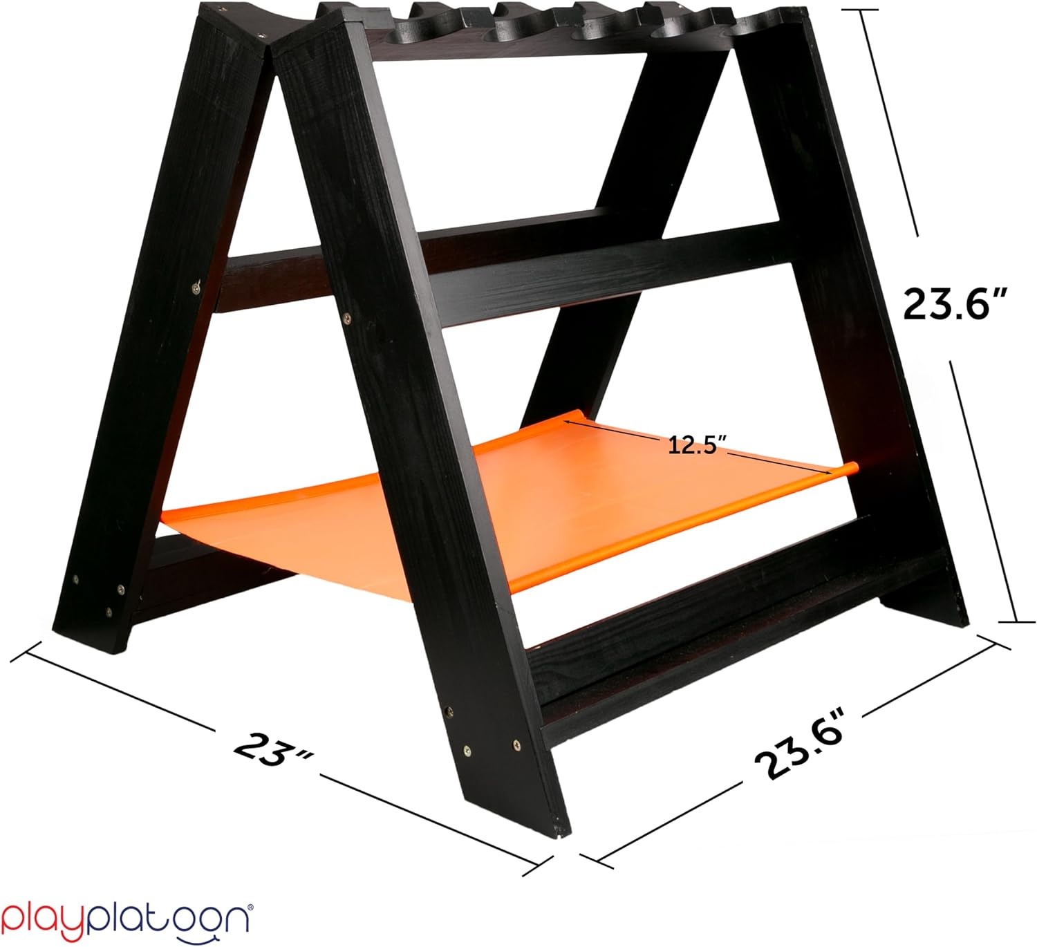 Play Platoon Storage Rack for Nerf Gun Storage & Nerf Accessories, Sturdy Wood Construction, Dart Holder & 6 Toy Gun Holder for Wall with Pegboard Wall Organizer – Includes 20 Pegs(Folding)