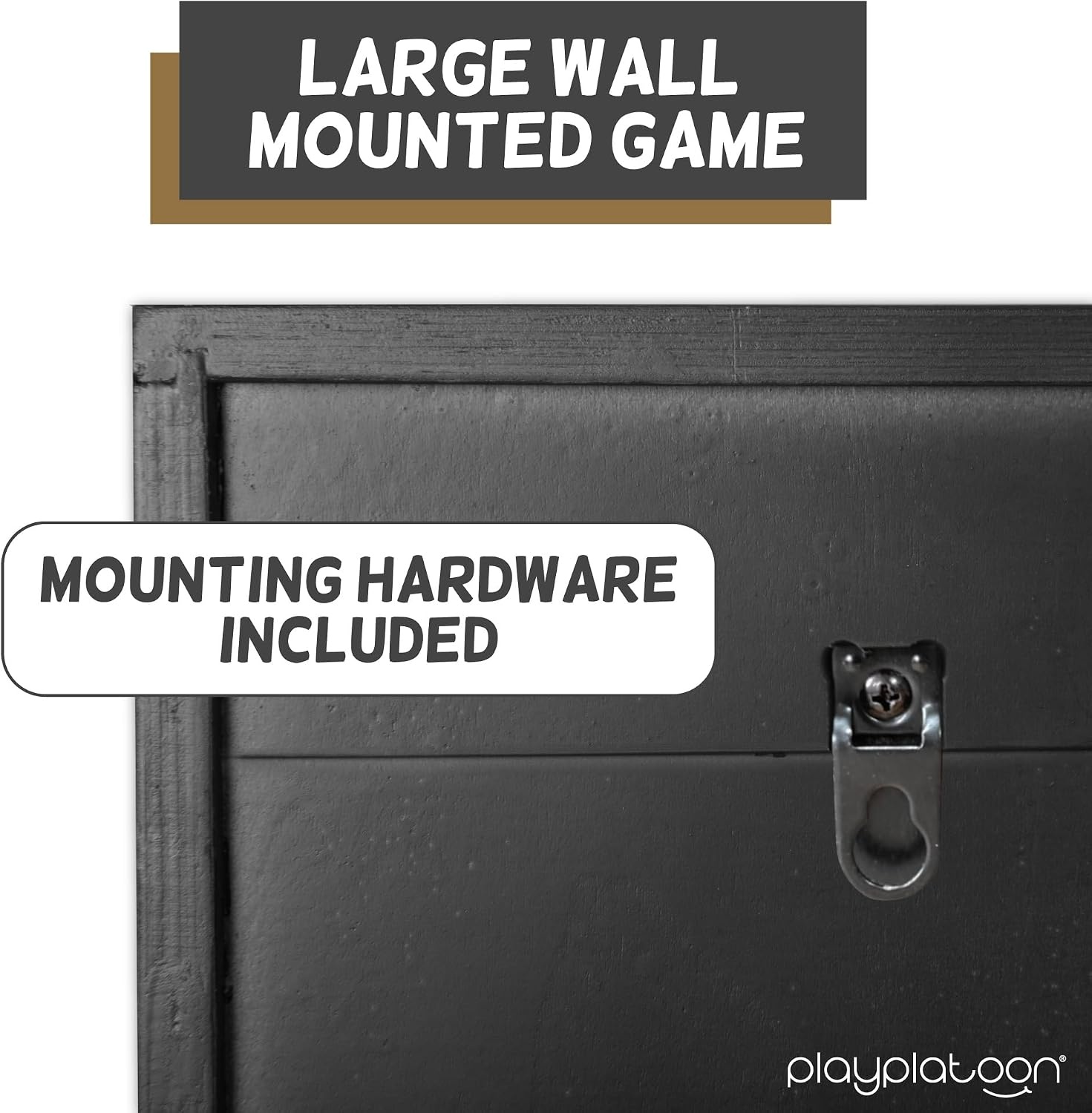 Play Platoon Wall Mounted Giant 4 in a Row Game – Large4 in a Row Outdoor, 22×24 Inch Big Wood Wall Game Room Furniture for Bar & Basement Games(Midnight Black) - view 4