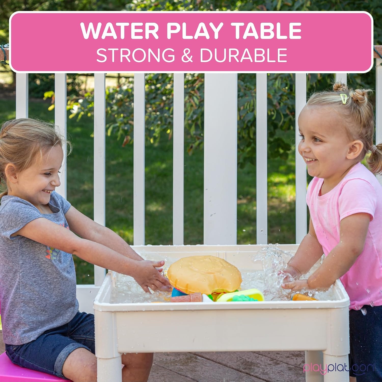 Play Platoon 5 in 1 Kids Activity Table and Chair Set for Toddlers, Building Block, Craft & Sensory Tables for Toddlers with 2 Chairs & 25 XL Blocks – Yellow Red Green(Pastel) - view 4