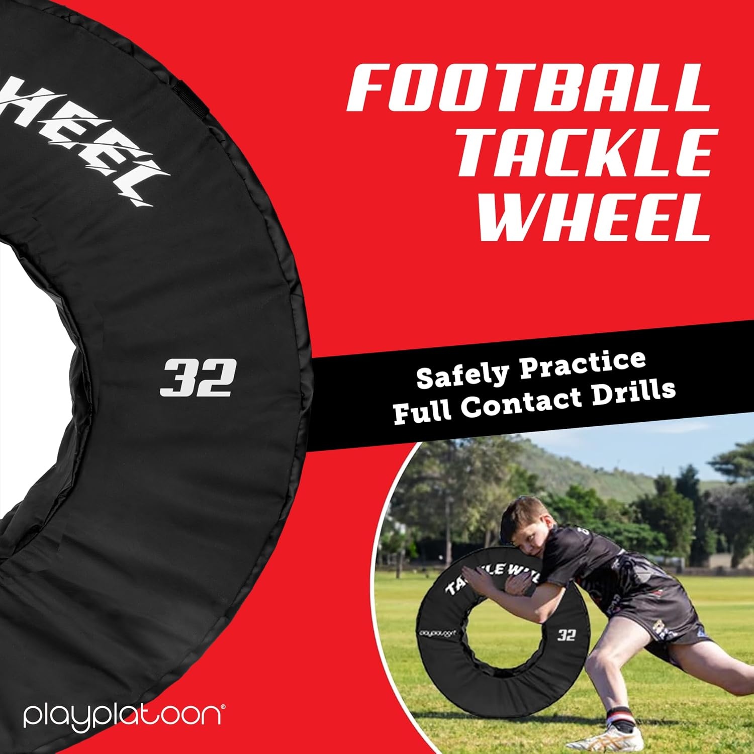 Play Platoon Football Tackle Dummy – Tackling Wheel Dummies for Youth Football Training – Tackle Wheel for Blocking, Hitting Drills and Practice(32 Inch) - view 5