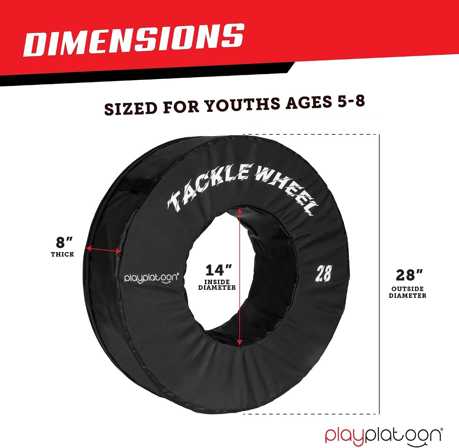 Play Platoon Football Tackle Dummy – Tackling Wheel Dummies for Youth Football Training – Tackle Wheel for Blocking, Hitting Drills and Practice(28 Inch)