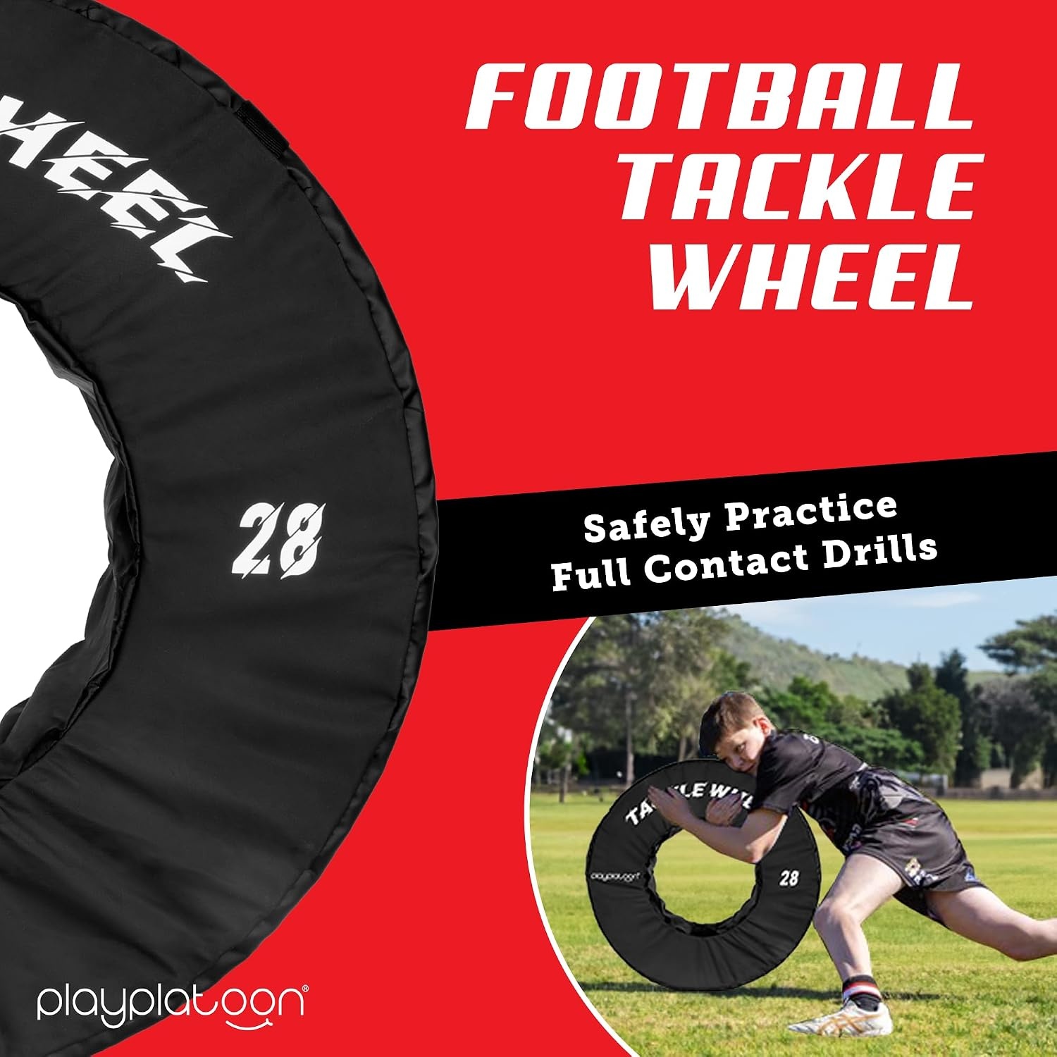 Play Platoon Football Tackle Dummy – Tackling Wheel Dummies for Youth Football Training – Tackle Wheel for Blocking, Hitting Drills and Practice(28 Inch) - view 5