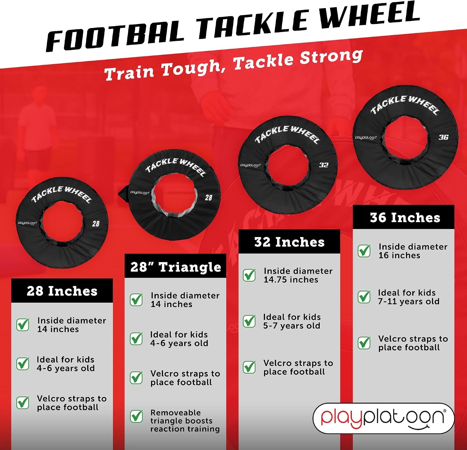 Play Platoon Football Tackle Dummy – Tackling Wheel Dummies for Youth Football Training – Tackle Wheel for Blocking, Hitting Drills and Practice(28 Inch) - view 6
