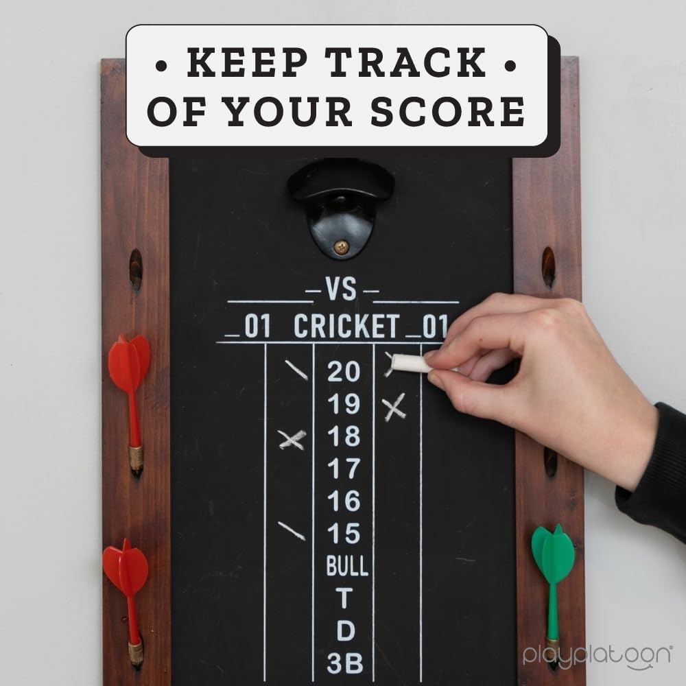 Play Platoon Dart Scoreboard & Darts Holder Wall Mount – Wood Score Board, Professional Darts Accessories, Dart Holder(16 x 11 inch) - view 3