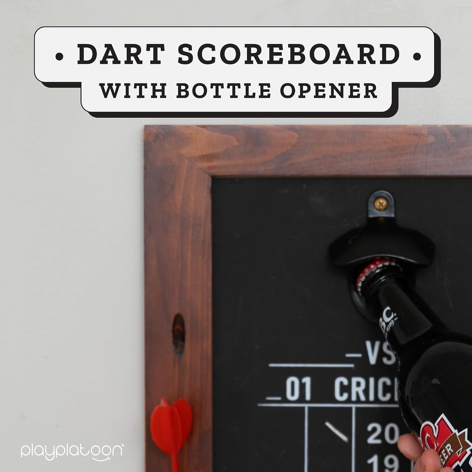 Play Platoon Dart Scoreboard & Darts Holder Wall Mount – Wood Score Board, Professional Darts Accessories, Dart Holder(16 x 11 inch) - view 4