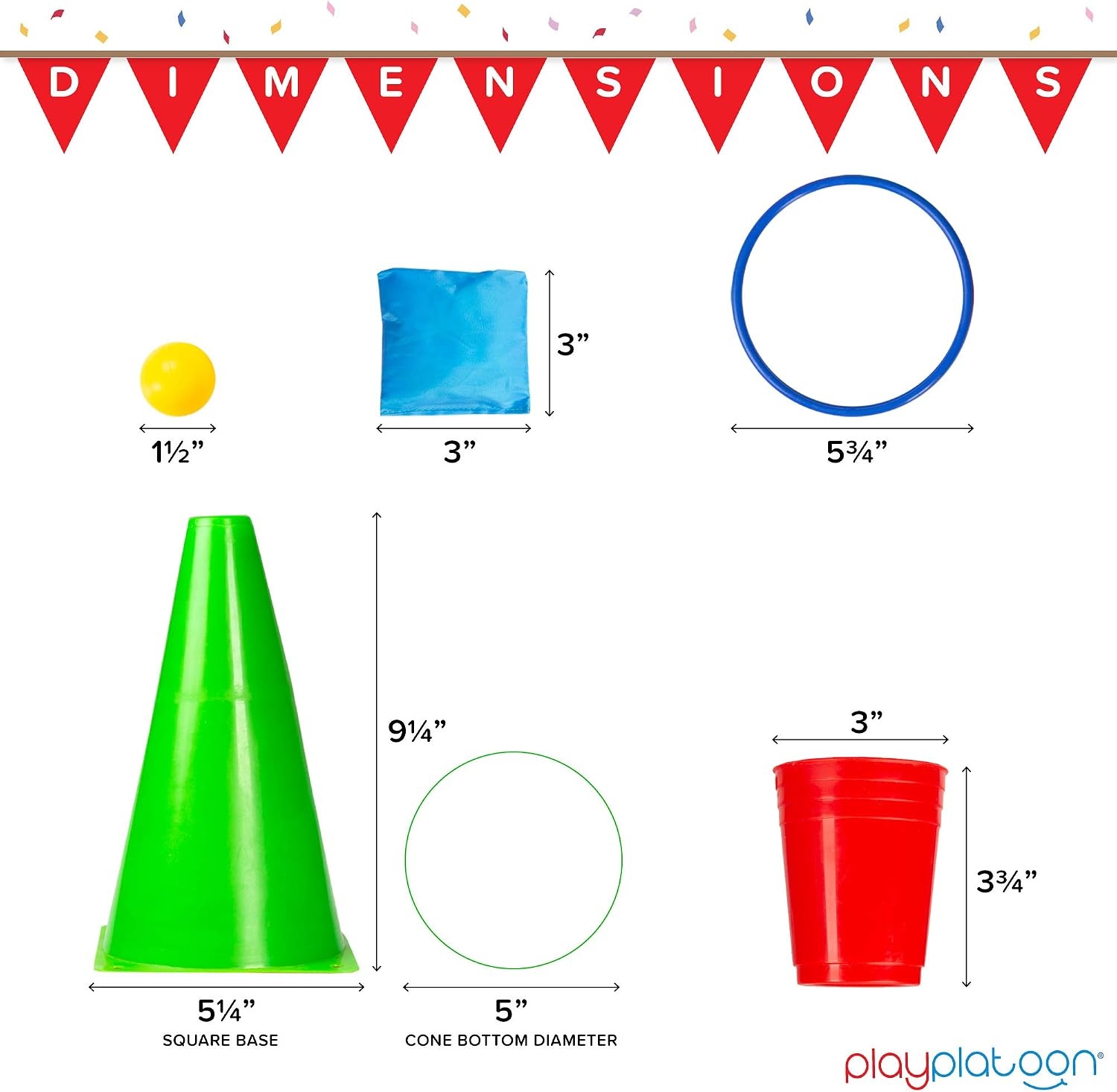 Play Platoon 38 Piece Carnival Games for Kids – Indoor Obstacle Backyard Course, Bean Bag Toss, Ring Toss, Cones, Cups, Games for Kids, Family Party Outdoor Inside - view 3