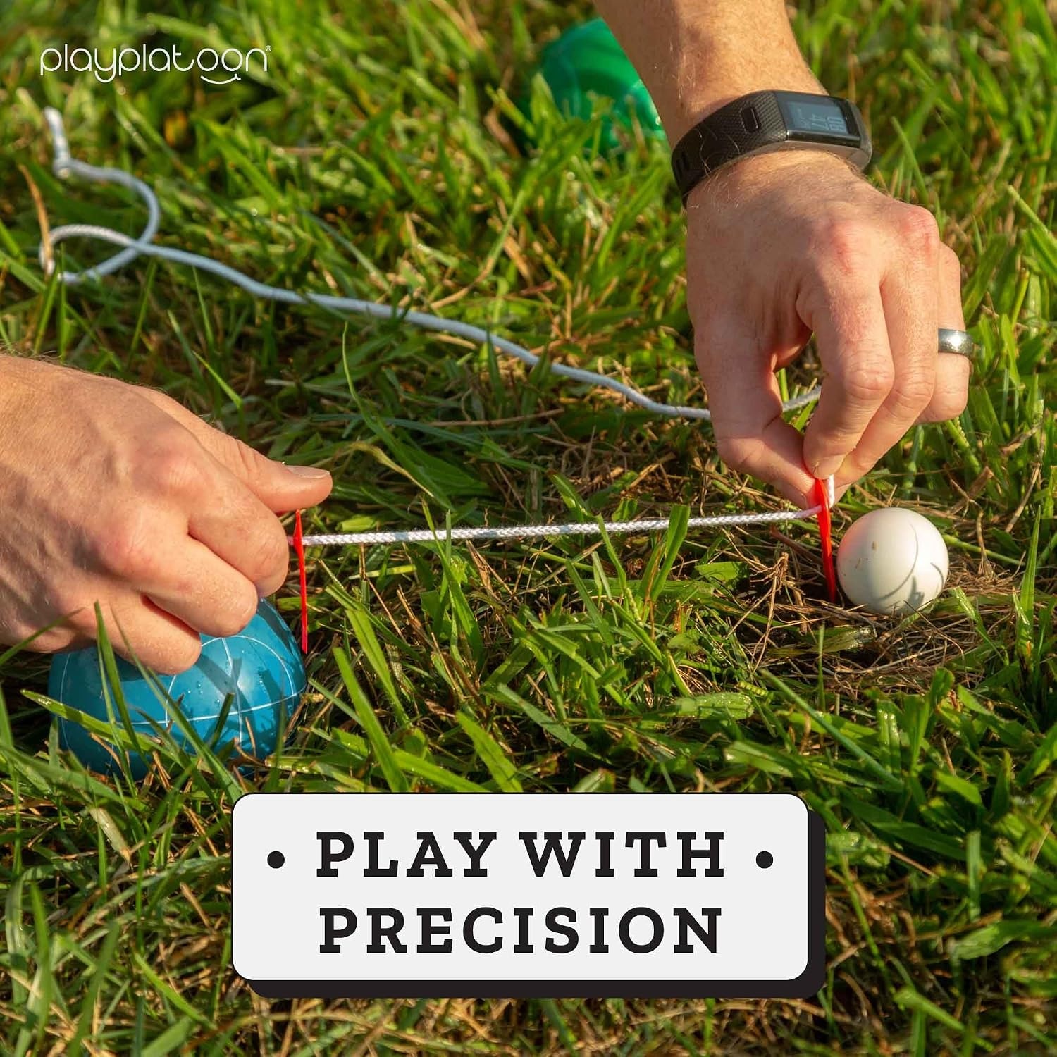 Play Platoon Bocce Ball Set Regulation Size Game Set – 107mm with 8 Hard Polyresin Premium Balls, Pallino, and Professional Carry Bag & Measuring Rope – Outdoor Games for Backyard, Lawn, Beach - view 4