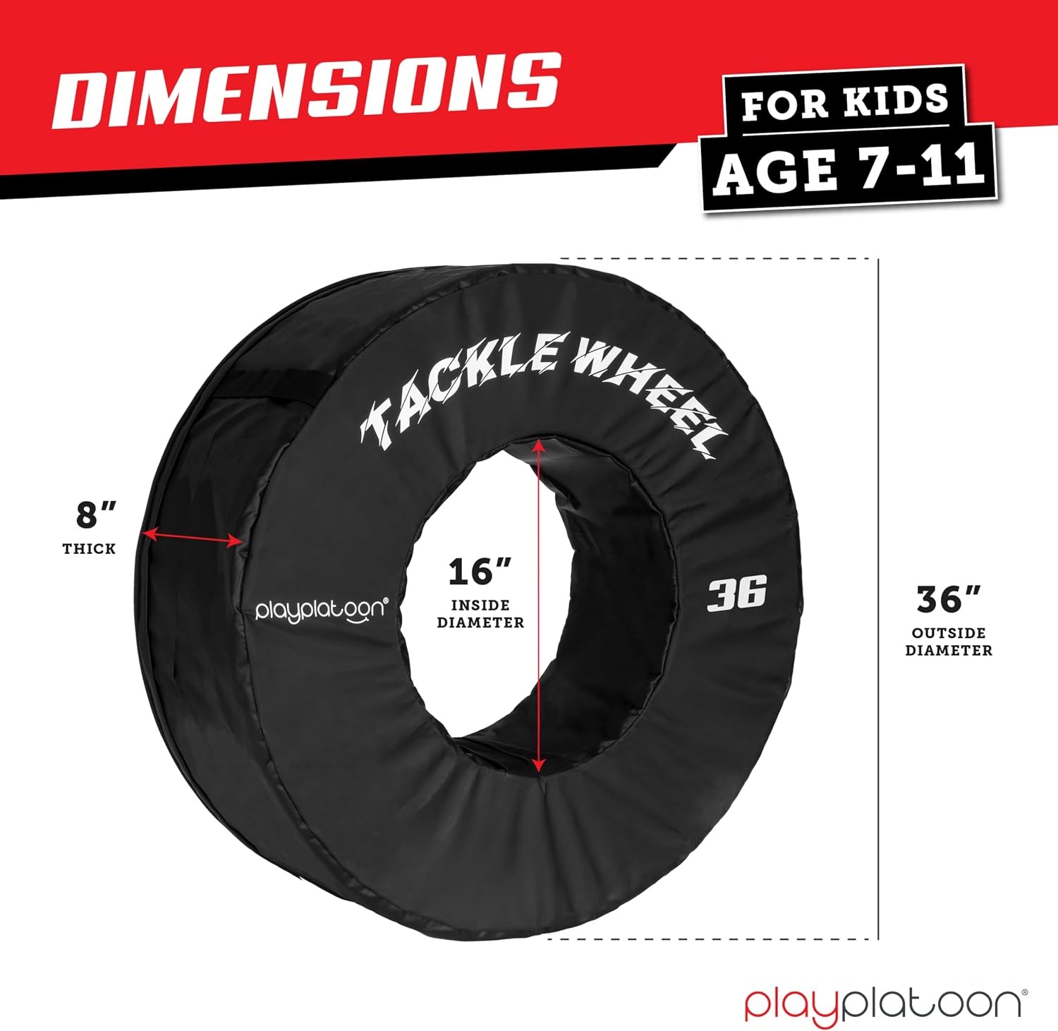 Play Platoon Football Tackle Dummy – Tackling Wheel Dummies for Youth Football Training – Tackle Wheel for Blocking, Hitting Drills and Practice(36 Inch)