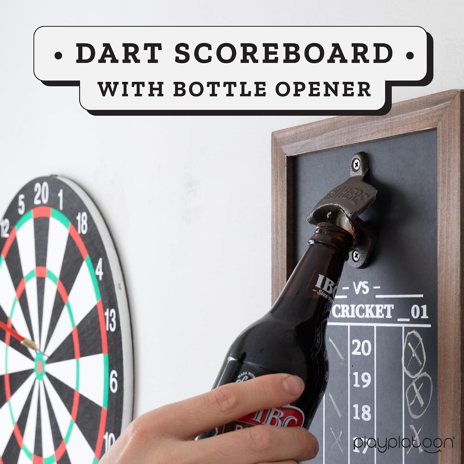 Play Platoon Dart Scoreboard & Darts Holder Wall Mount – Wood Score Board, Professional Darts Accessories, Dart Holder(15.75 x 8 inch) - view 3