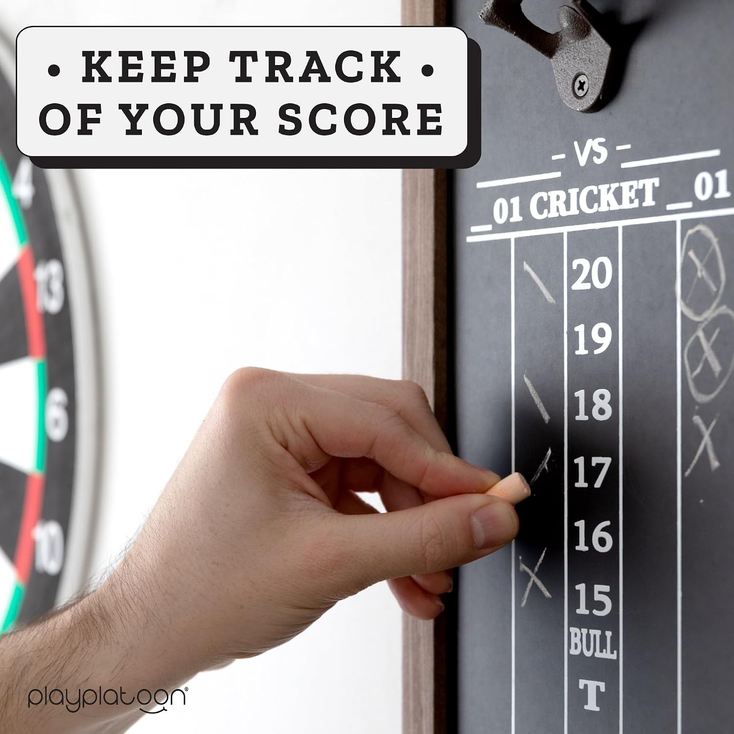 Play Platoon Dart Scoreboard & Darts Holder Wall Mount – Wood Score Board, Professional Darts Accessories, Dart Holder(15.75 x 8 inch) - view 5