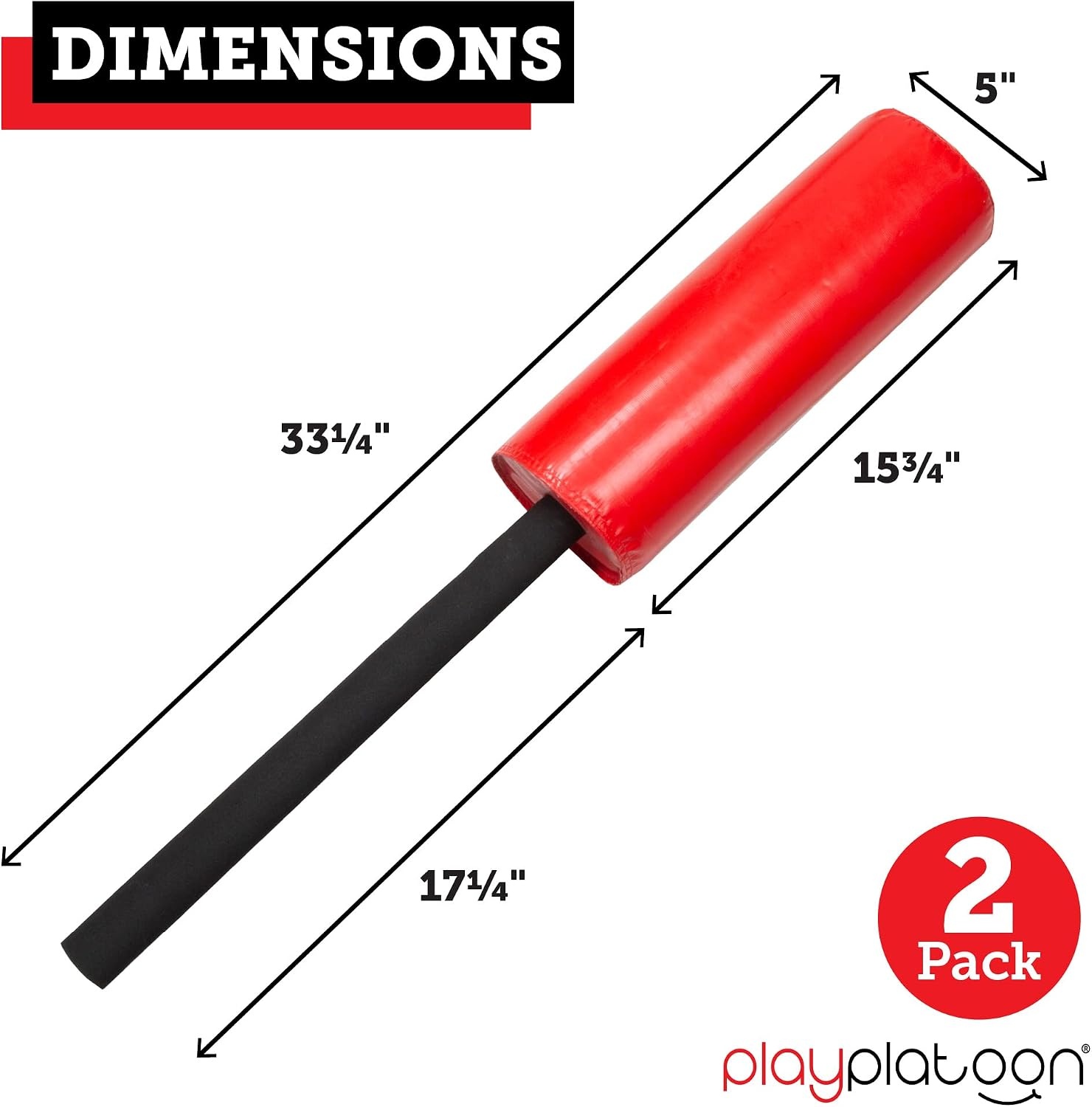 Play Platoon Padded Blocking Guards, 2 Pack Red Contact Sticks, Football Blocking Pad, Tackling Dummies for Football, Hitting Pads for Defender Simulation and Training in Basketball, Lacrosse, Boxing