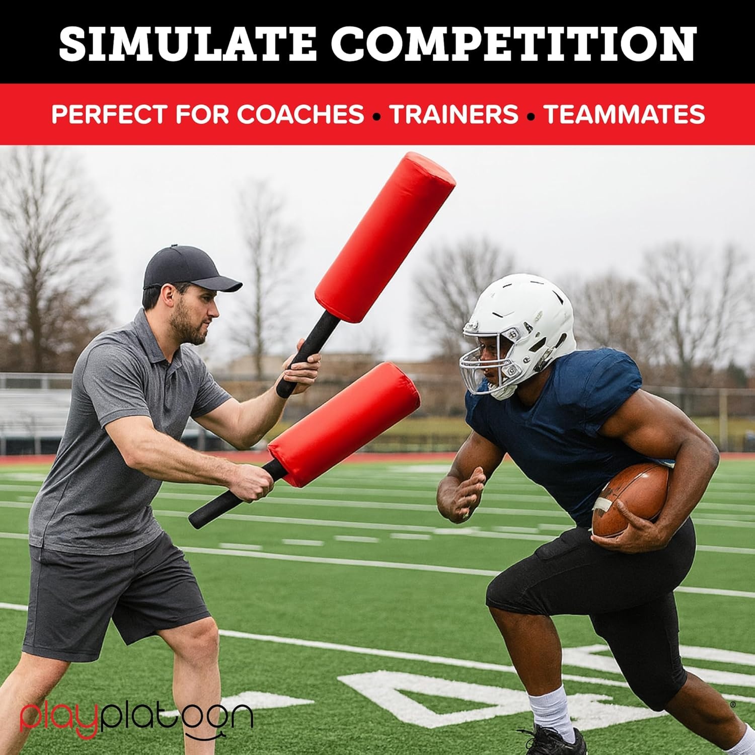 Play Platoon Padded Blocking Guards, 2 Pack Red Contact Sticks, Football Blocking Pad, Tackling Dummies for Football, Hitting Pads for Defender Simulation and Training in Basketball, Lacrosse, Boxing - view 4