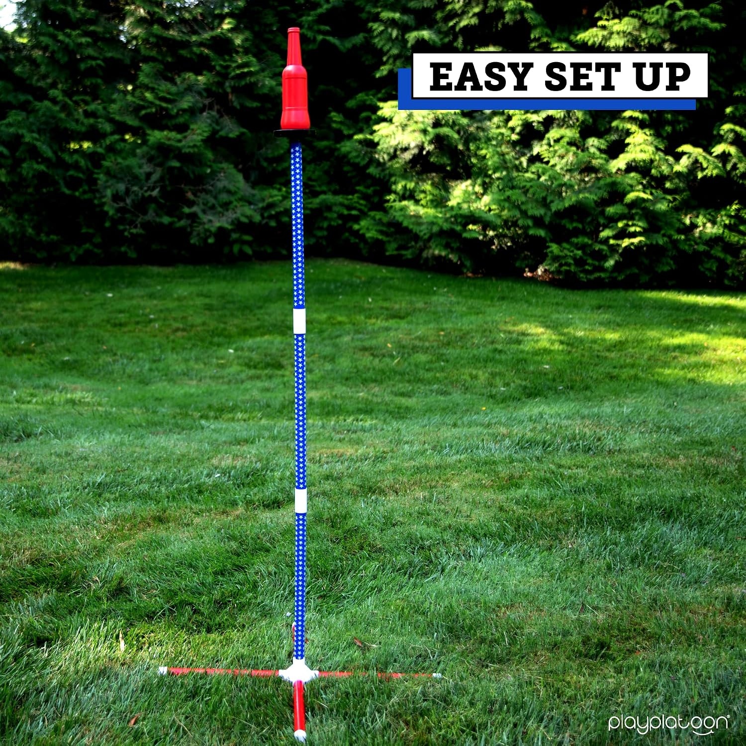 Play Platoon Bottle Jam Flying Disc Game for Teens & Adults to Play Outdoors – Yard Set Tailgate Party Game for Backyard and Beach(Red  White & Blue) - view 4