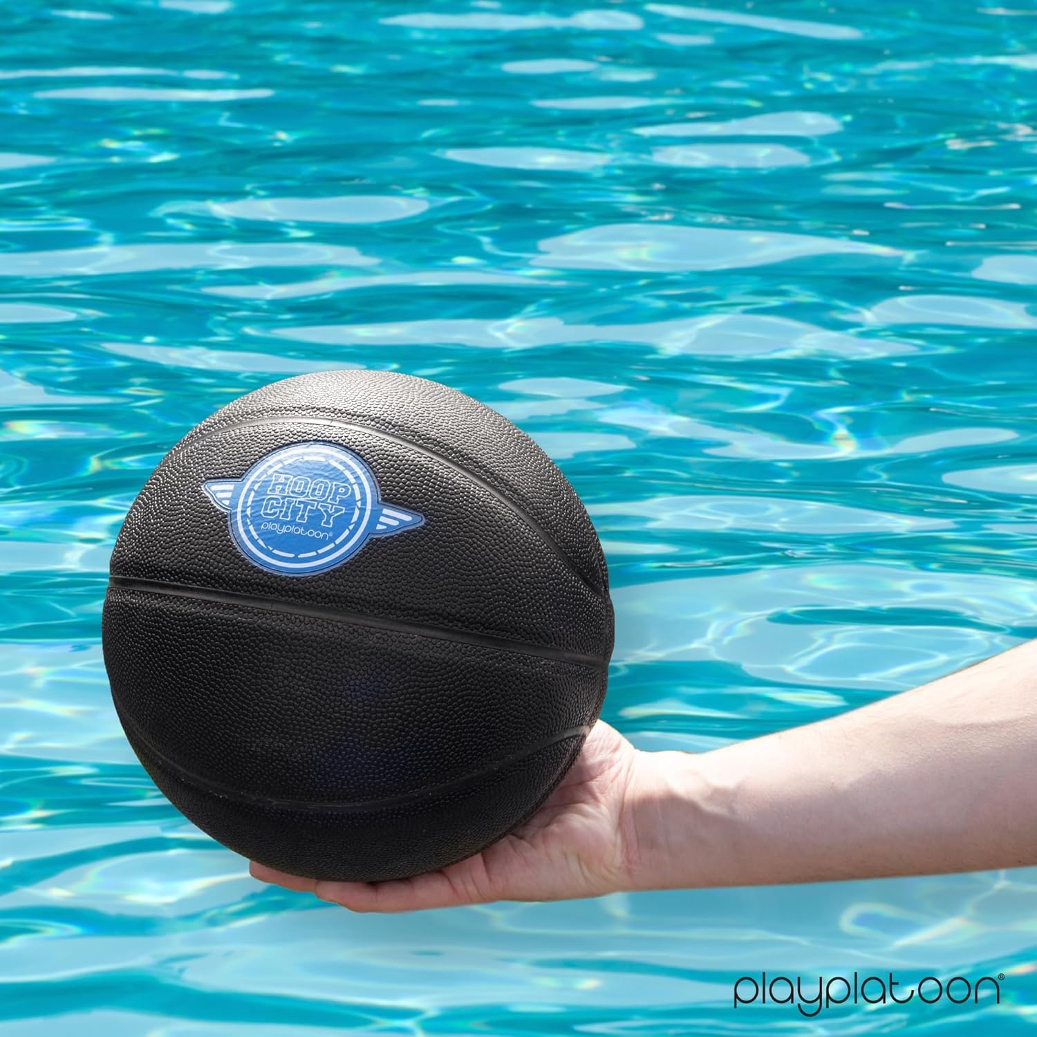 Play Platoon Swimming Pool Basketball Hoop Poolside Above Ground Games for Family – Backboard Adjustable Height 3-4 Feet, Includes PU Leather Basket Ball & Air Pump – Great for Inground Pool Deck(Large  24×32) - view 4