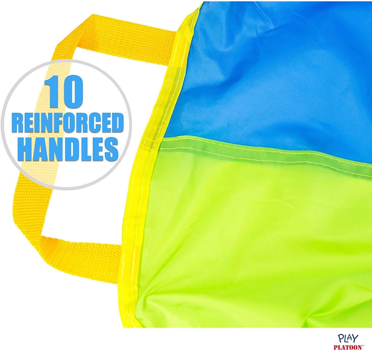 Play Platoon Rainbow Parachute Toy for Kids, 6 ft Play Parachute Game with 8 Handles, PE Equipment for Elementary School Gym Class, Backyard/Indoor Equipment(10 Foot) - view 3