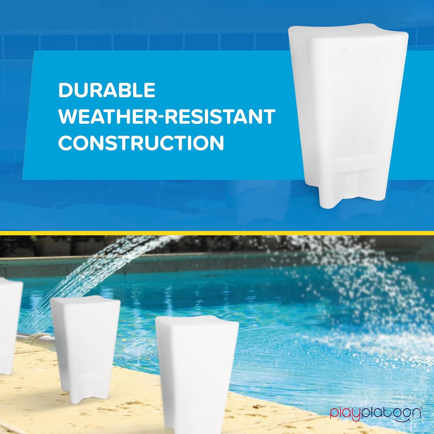 Play Platoon in Pool Chairs – 26 Inch Bar Pool Stools for Underwater – Durable PE Material is Pre-Weighted & Submersible, Great for Bar or Poolside Seats for Edge - view 5