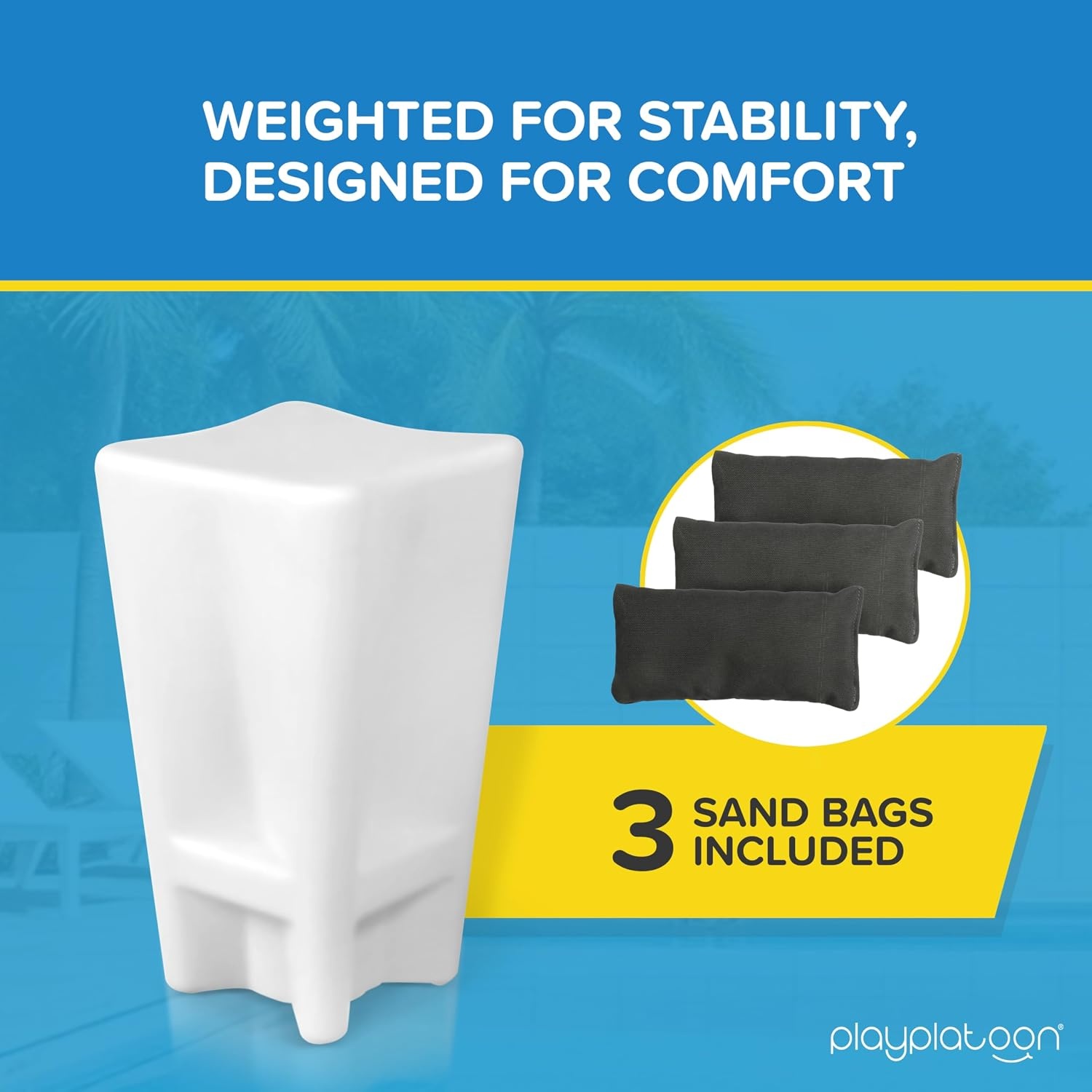 Play Platoon in Pool Chairs – 26 Inch Bar Pool Stools for Underwater – Durable PE Material is Pre-Weighted & Submersible, Great for Bar or Poolside Seats for Edge - view 6