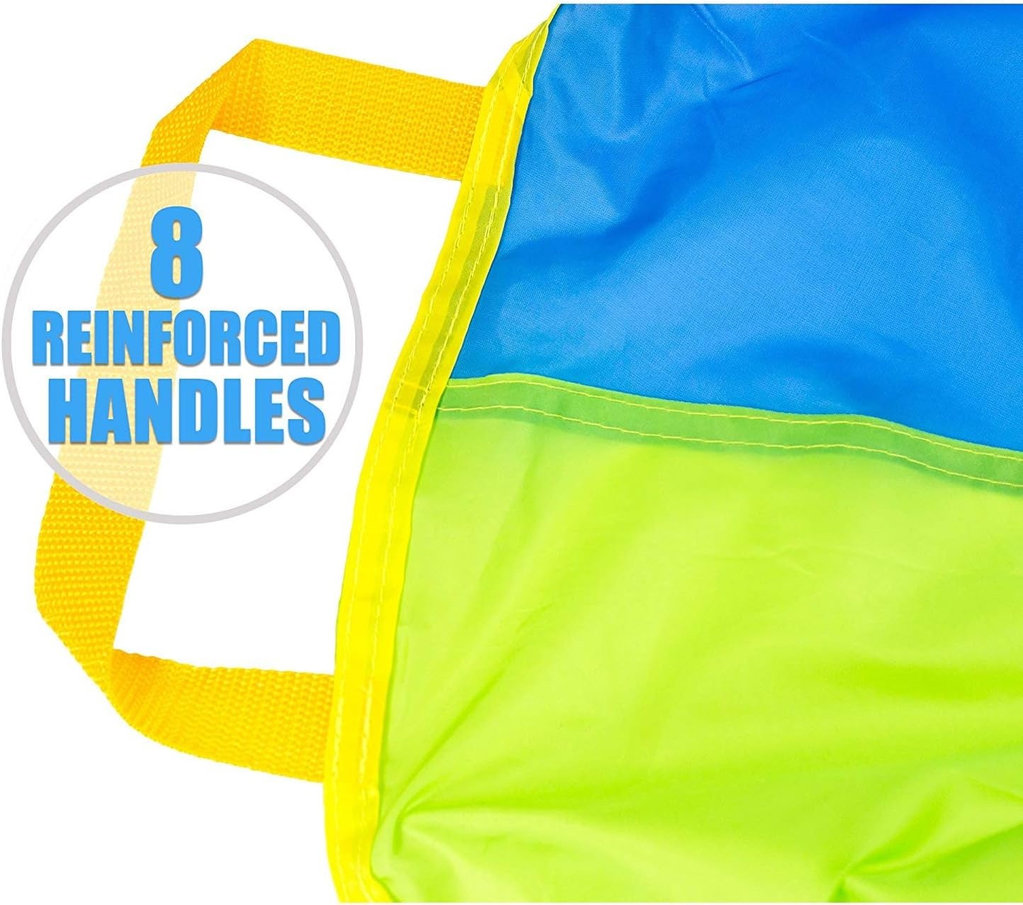 Play Platoon Rainbow Parachute Toy for Kids, 6 ft Play Parachute Game with 8 Handles, PE Equipment for Elementary School Gym Class, Backyard/Indoor Equipment(6 Foot) - view 3